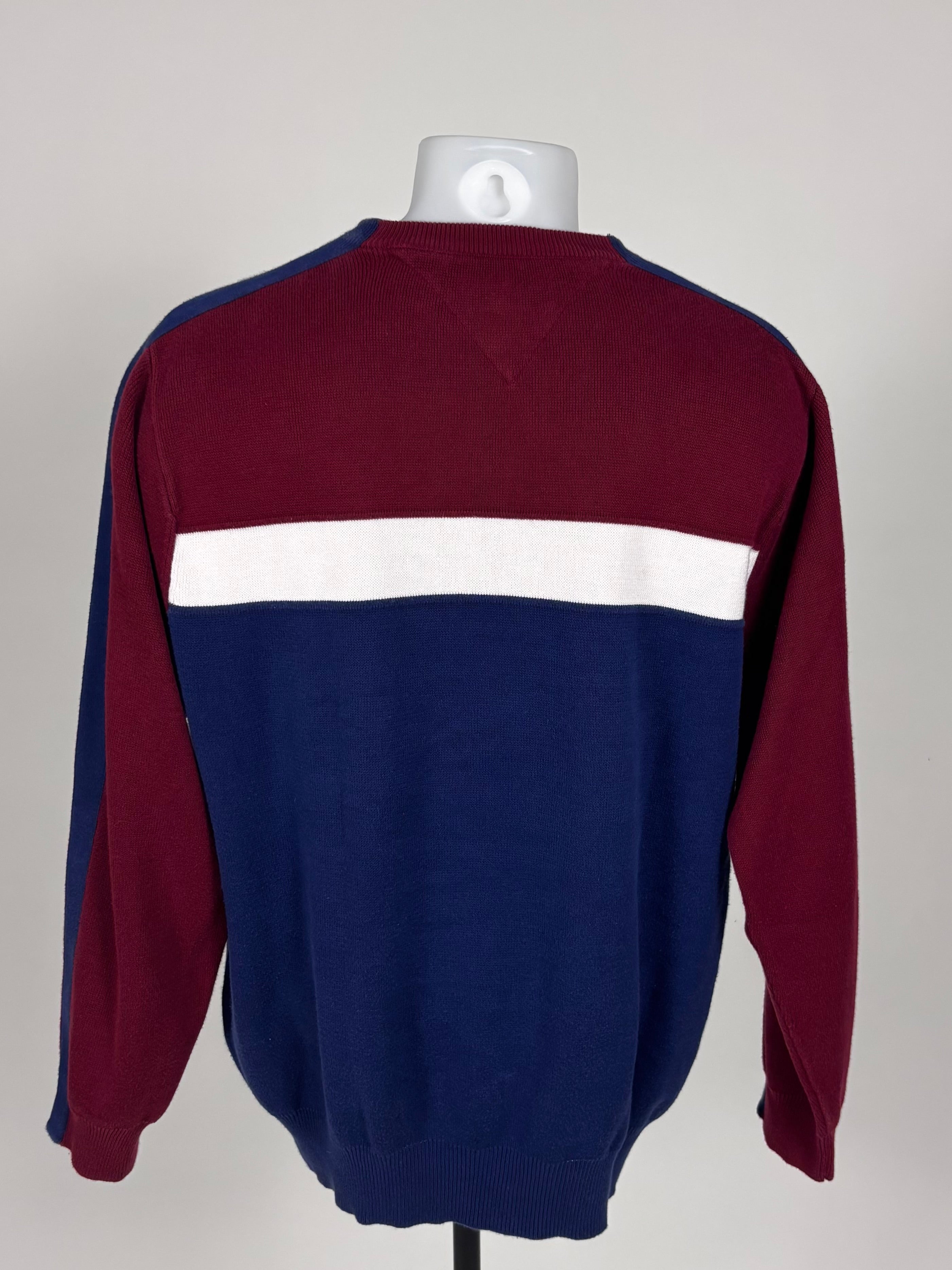 Maglione Tommy Hilfiger Color Bordeaux, Blu & Bianco- Taglia M