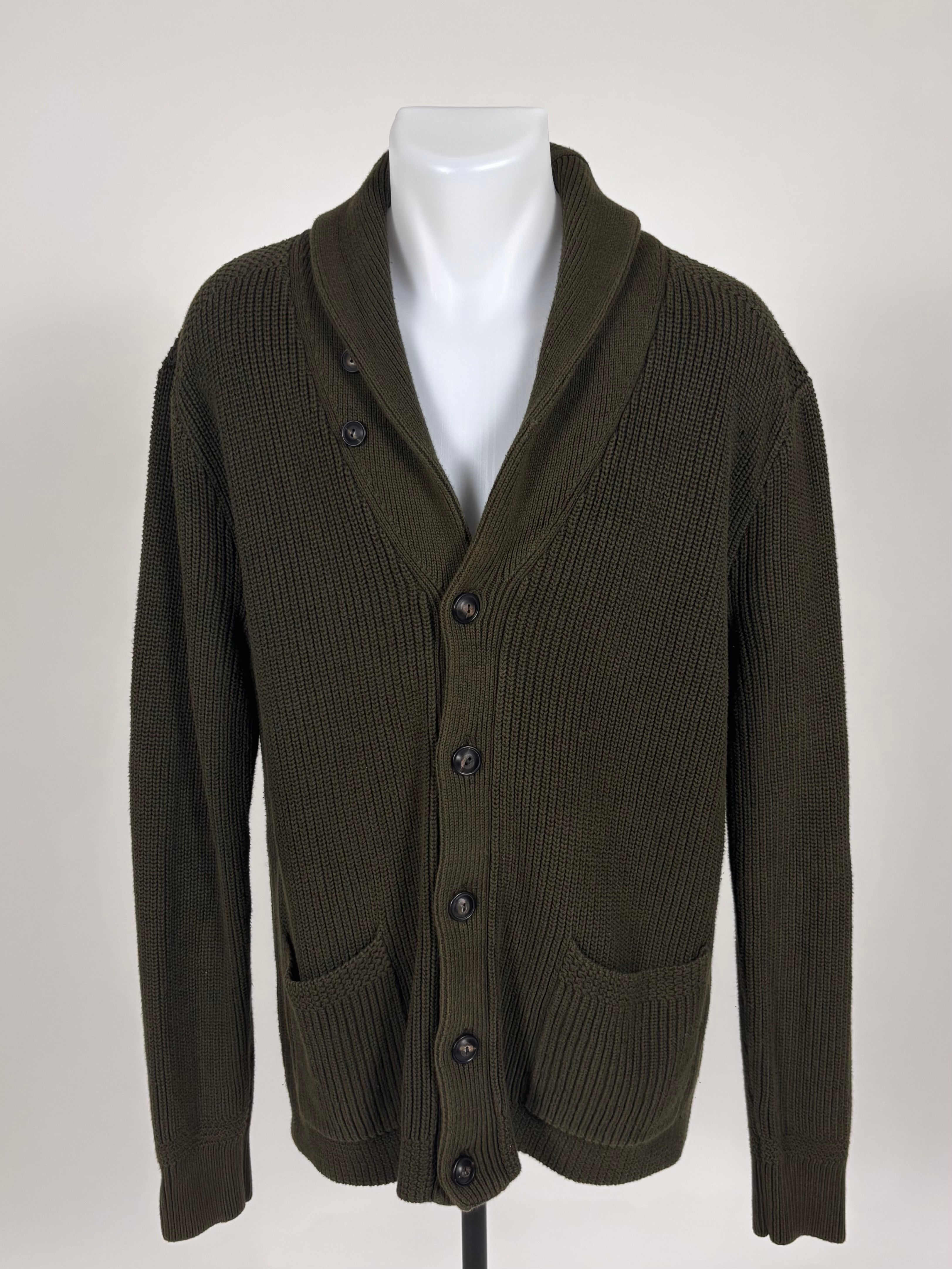 Cardigan Polo Ralph Lauren Vintage primi anni ‘00 Verde Militare – Taglia XL