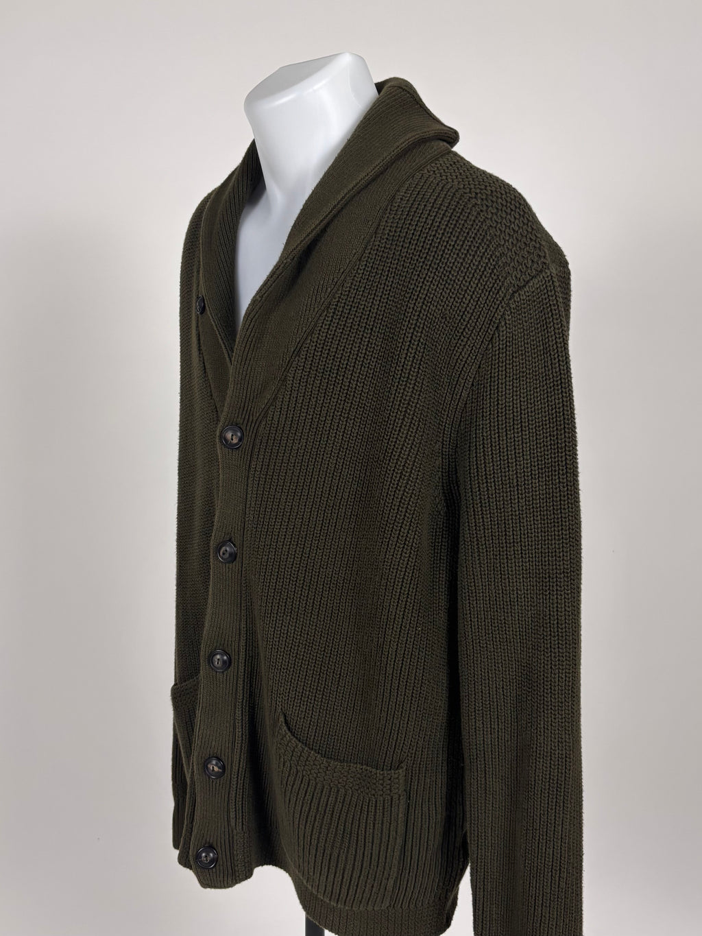 Cardigan Polo Ralph Lauren Vintage primi anni ‘00 Verde Militare – Taglia XL