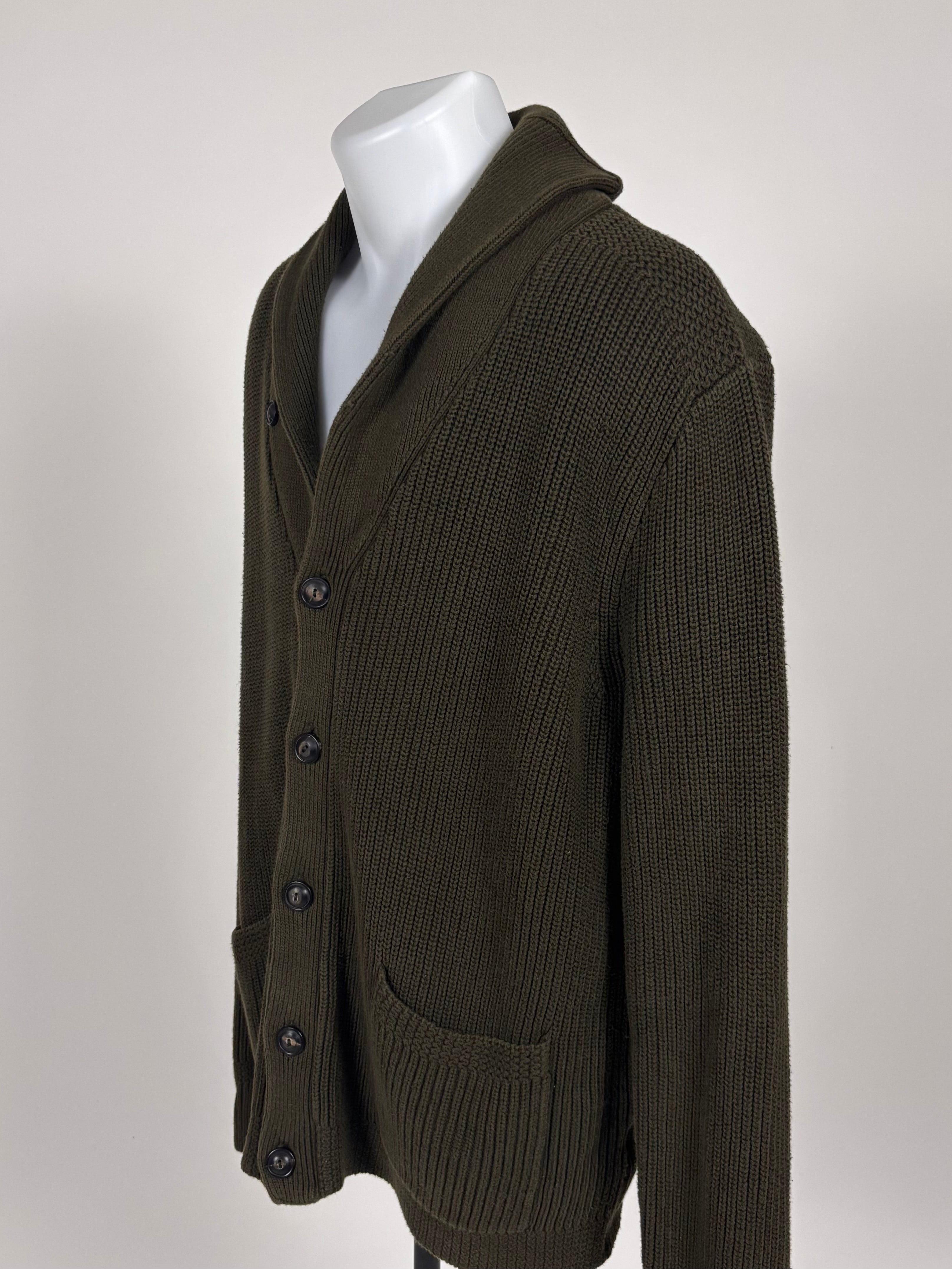 Cardigan Polo Ralph Lauren Vintage primi anni ‘00 Verde Militare – Taglia XL