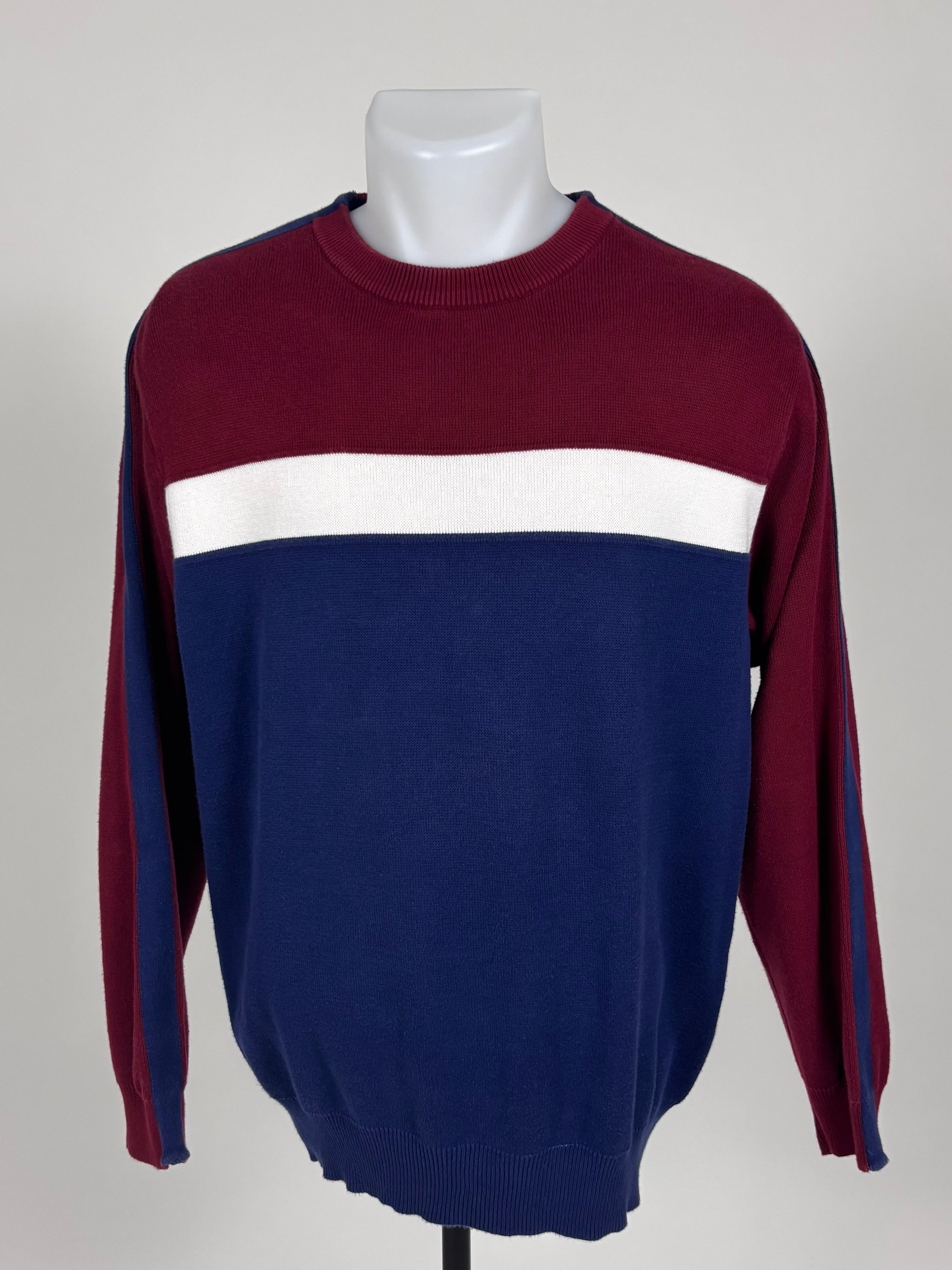Maglione Tommy Hilfiger Color Bordeaux, Blu & Bianco- Taglia M