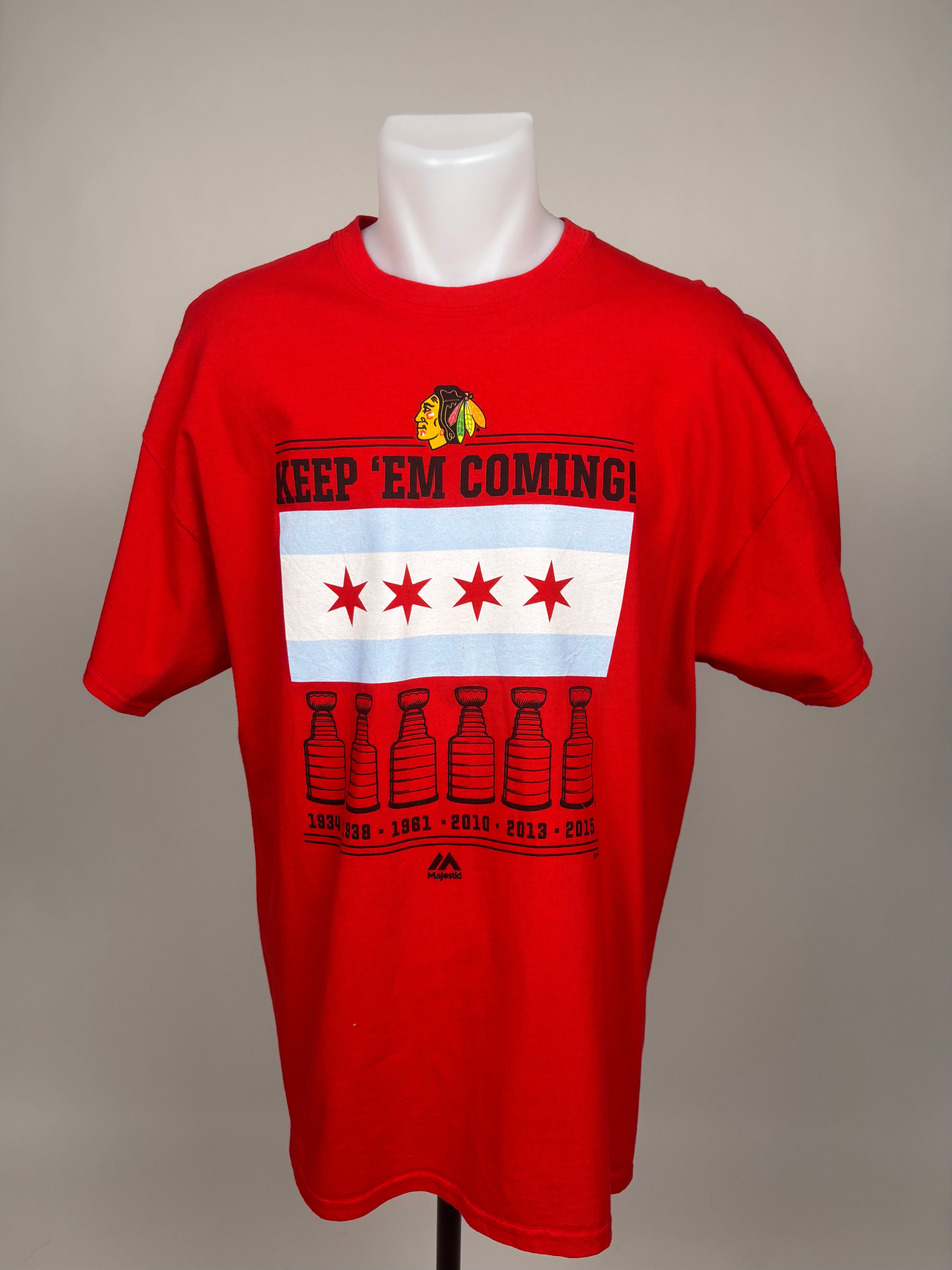 T-shirt Vintage Chicago Blackhawks Majestic - Taglia XL
