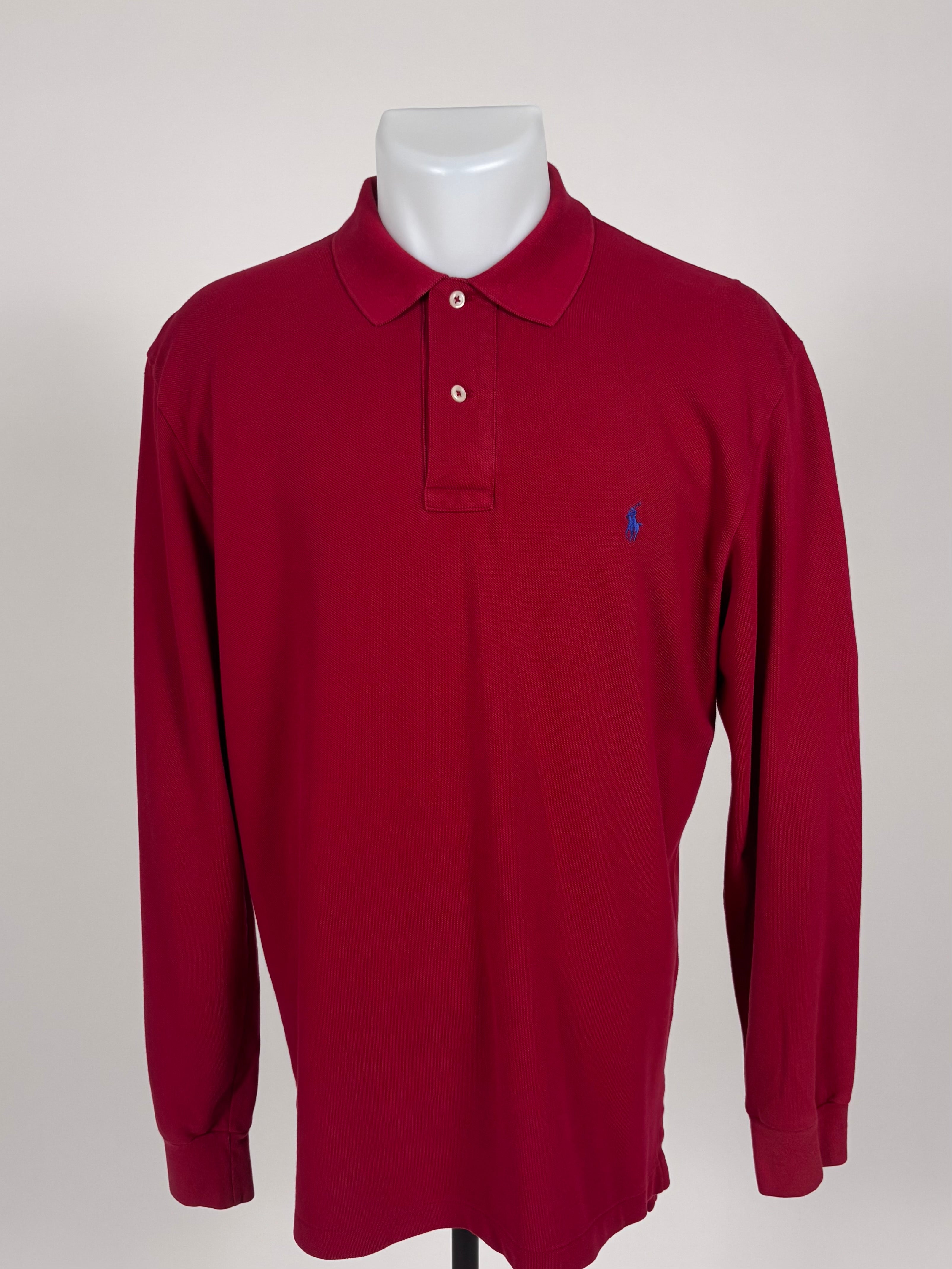 Polo Ralph Lauren Vintage a maniche lunghe rosso - Taglia M