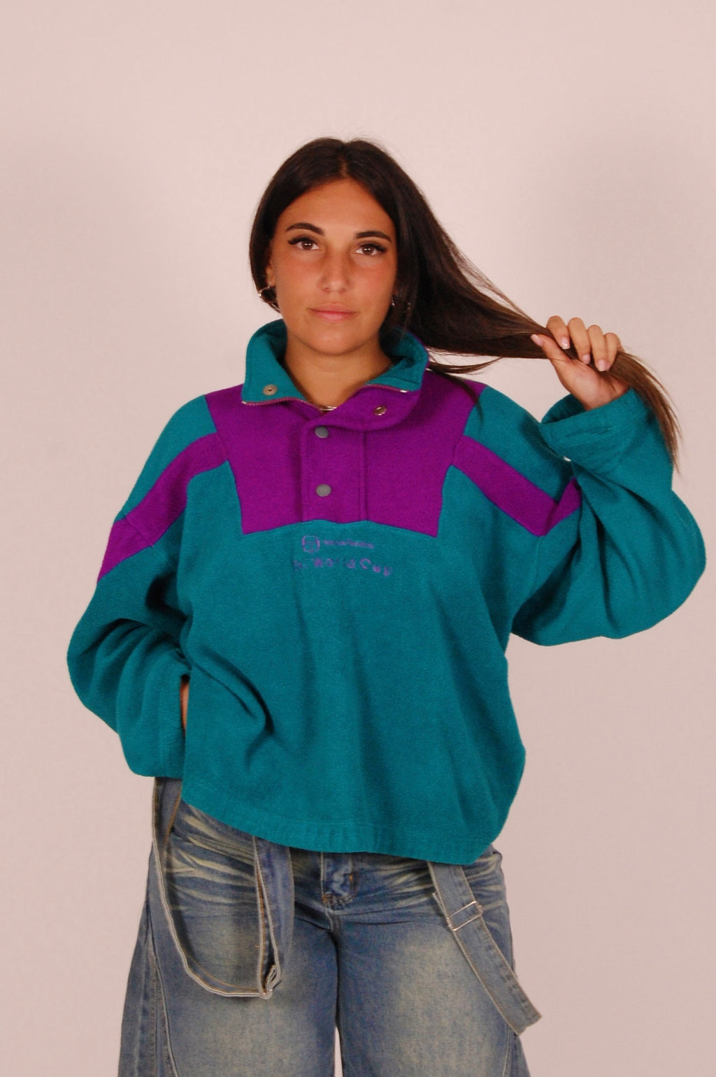 Fleece Vintage Sergio Tacchini anni '80/'90 – Made in Italy – Taglia XL