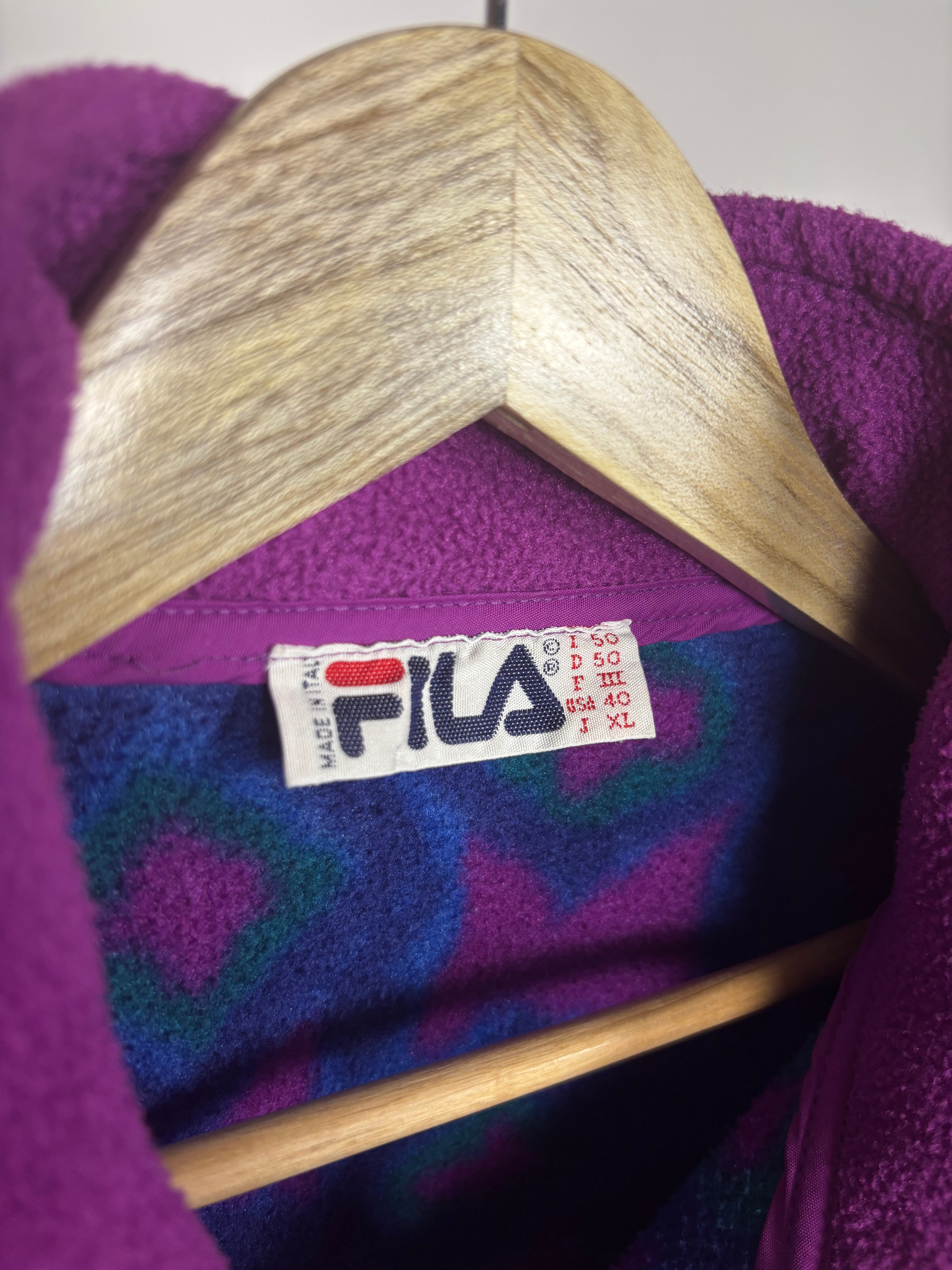 Fleece Vintage Fila Anni '90, Made in Italy - Taglia M