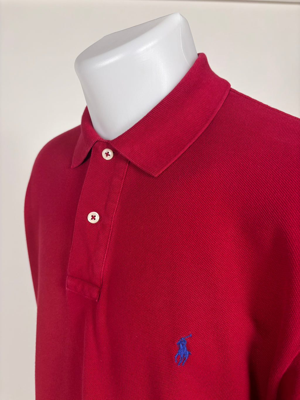 Polo Ralph Lauren Vintage a maniche lunghe rosso - Taglia M