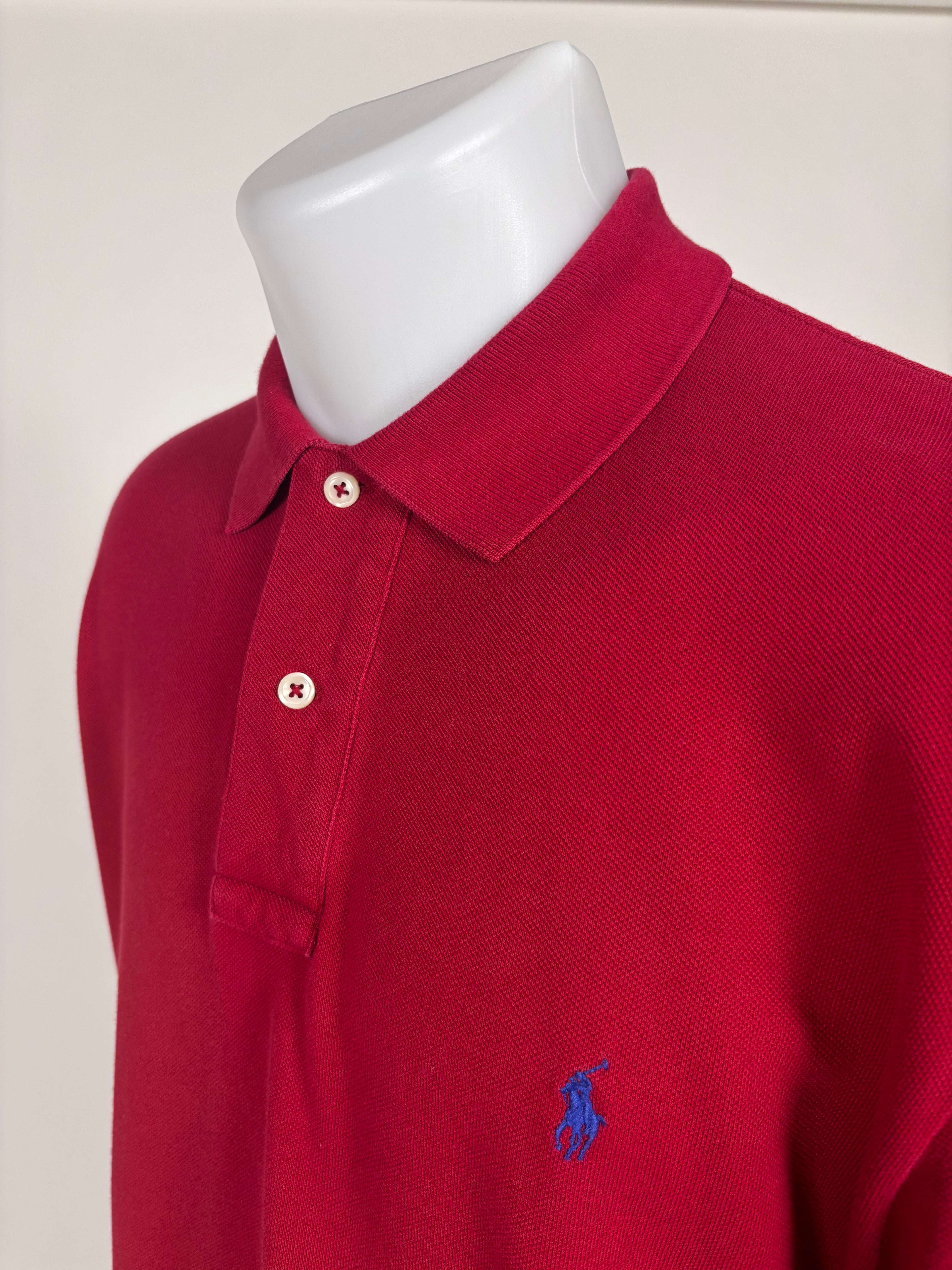 Polo Ralph Lauren Vintage a maniche lunghe rosso - Taglia M