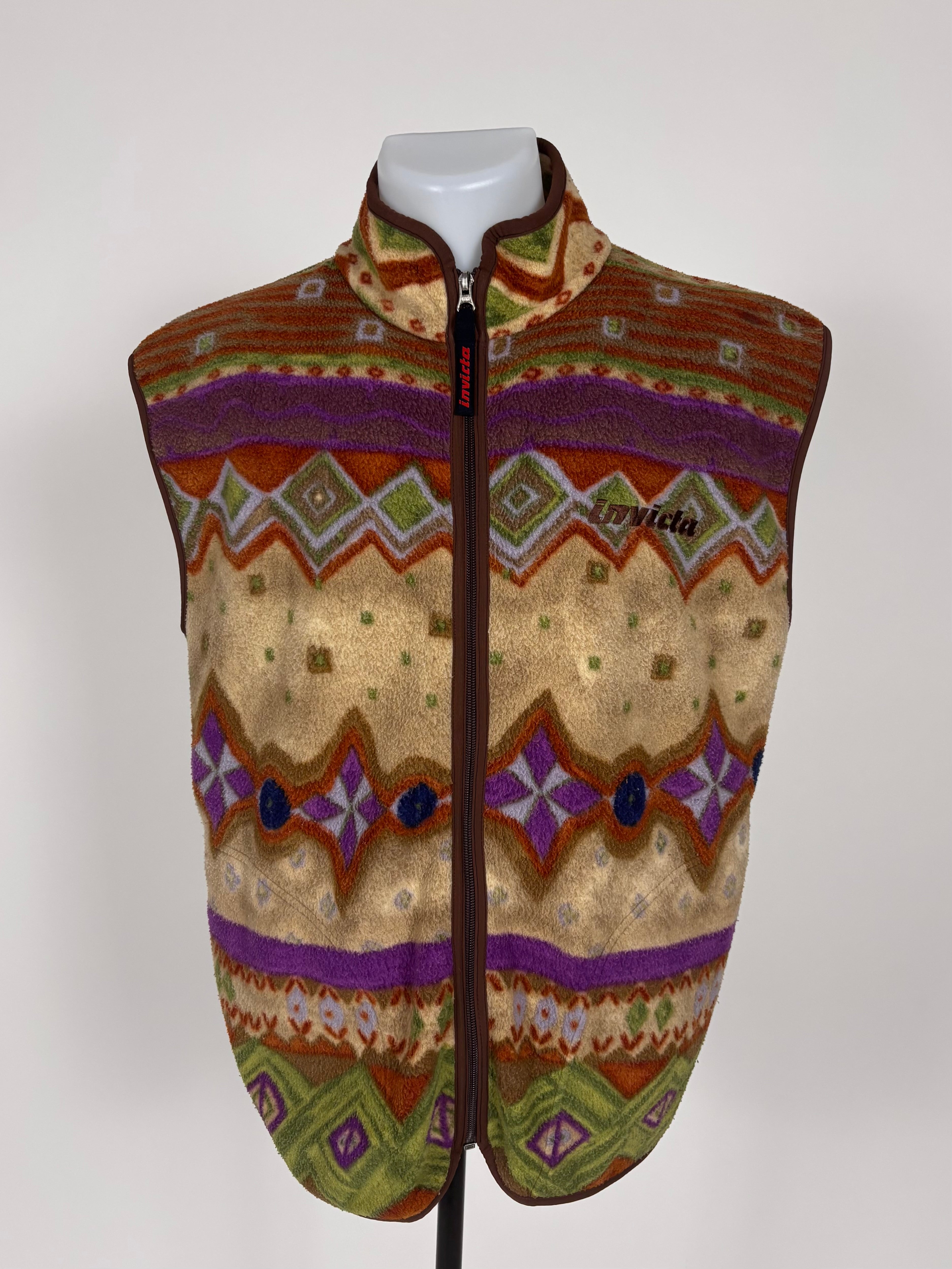Gilet in Pile Vintage Invicta Anni '90 Made in Italy - Taglia L