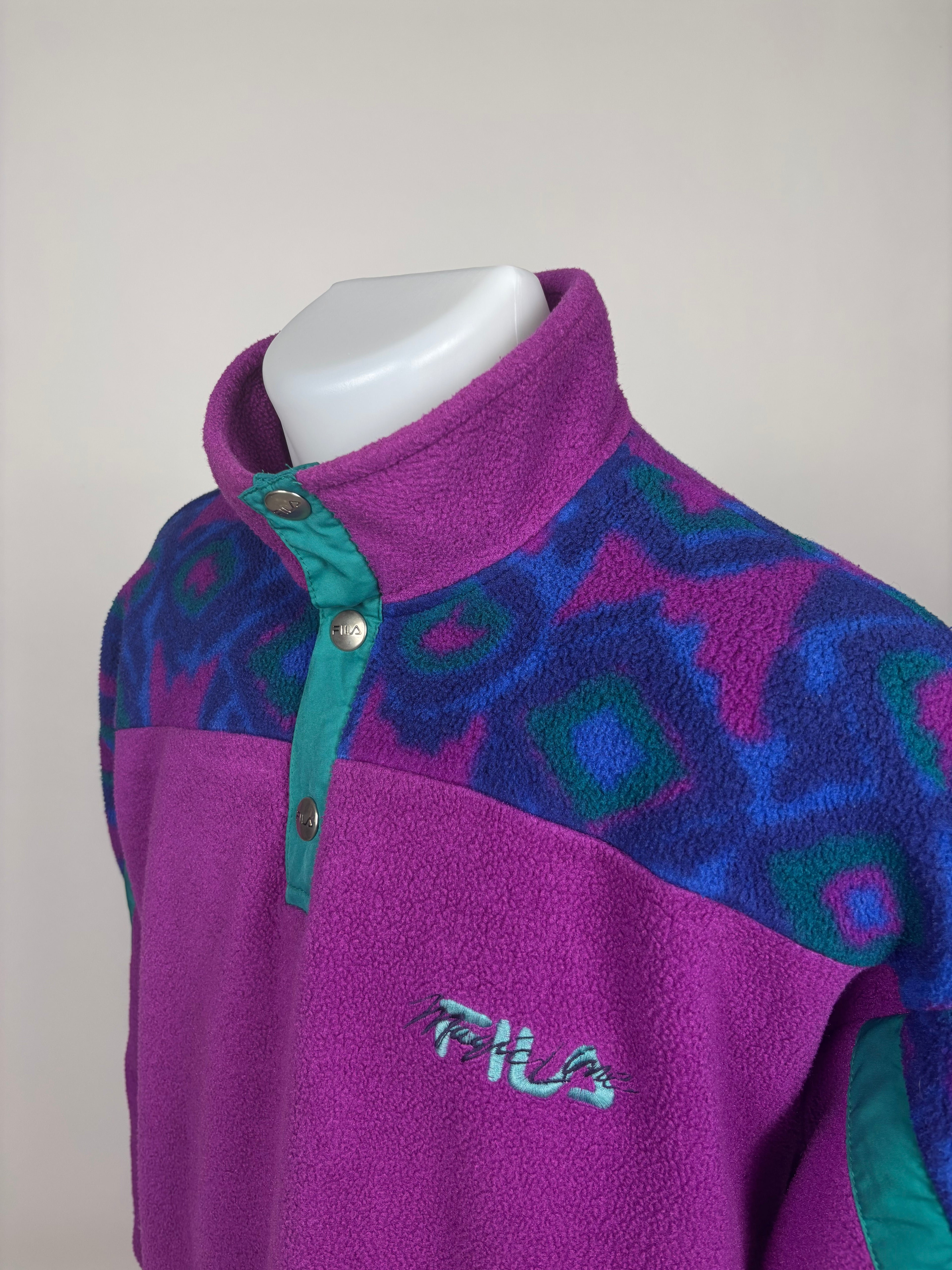 Fleece Vintage Fila Anni '90, Made in Italy - Taglia M