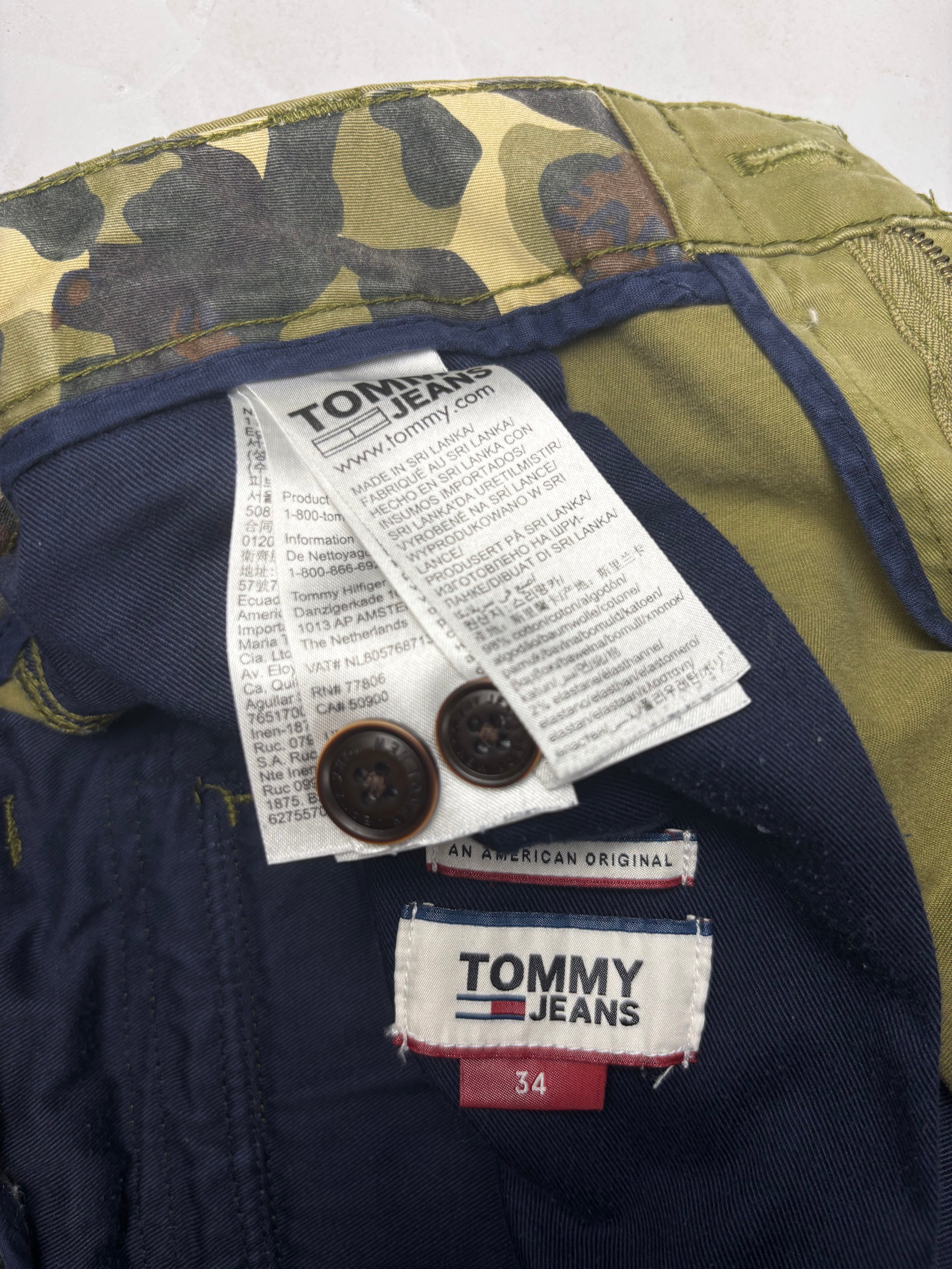 Shorts Cargo Tommy Hilfiger Vintage anni ‘90 verde militare - Taglia 34